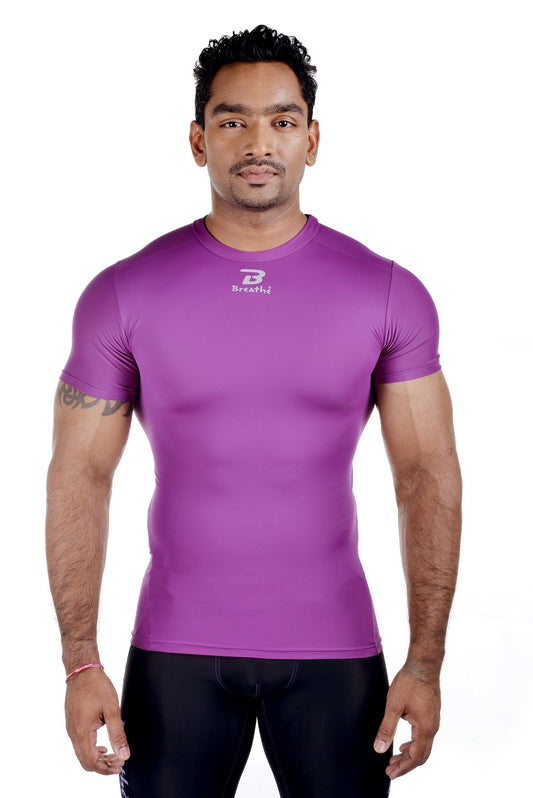 Breathe Fit Compression T, Short Sleeve - Purple