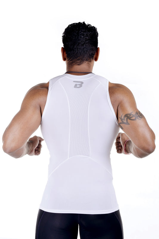 Breathe Fit Compression T, Sleeveless - White